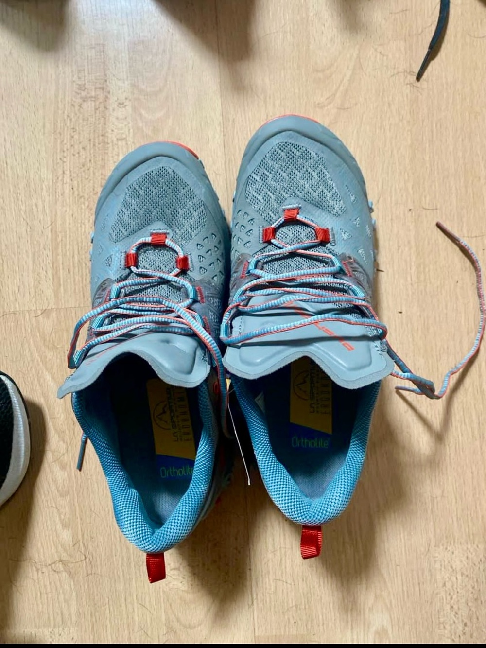 La Sportiva Women's Light Blue Athletic Shoes with Coral Accents - Size 7.5